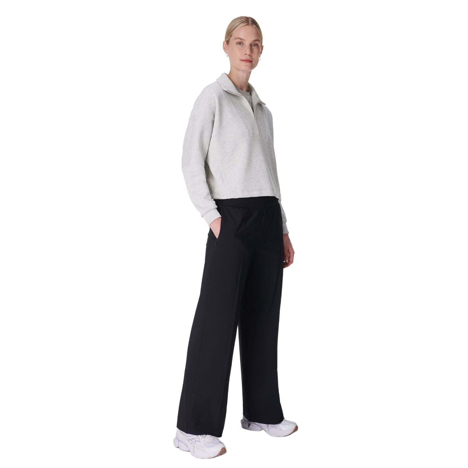  Sweaty Betty Explorer Wide Leg Track Pant Kadın Siyah Pantolon