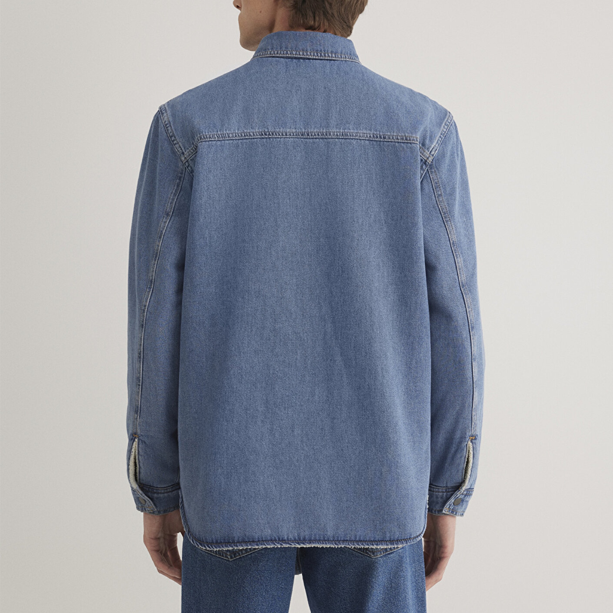 Mavi Jeremy Classic Denim Süni Kürklü Indigo Mavisi Jean Gömlek Oversize / Geniş Kesim 0211186-88559