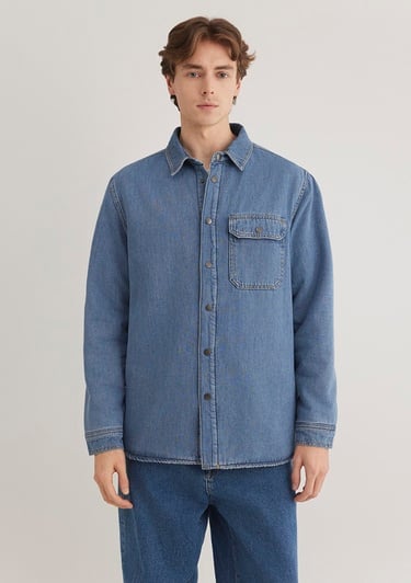  Mavi Jeremy Classic Denim Süni Kürklü Indigo Mavisi Jean Gömlek Oversize / Geniş Kesim 0211186-88559