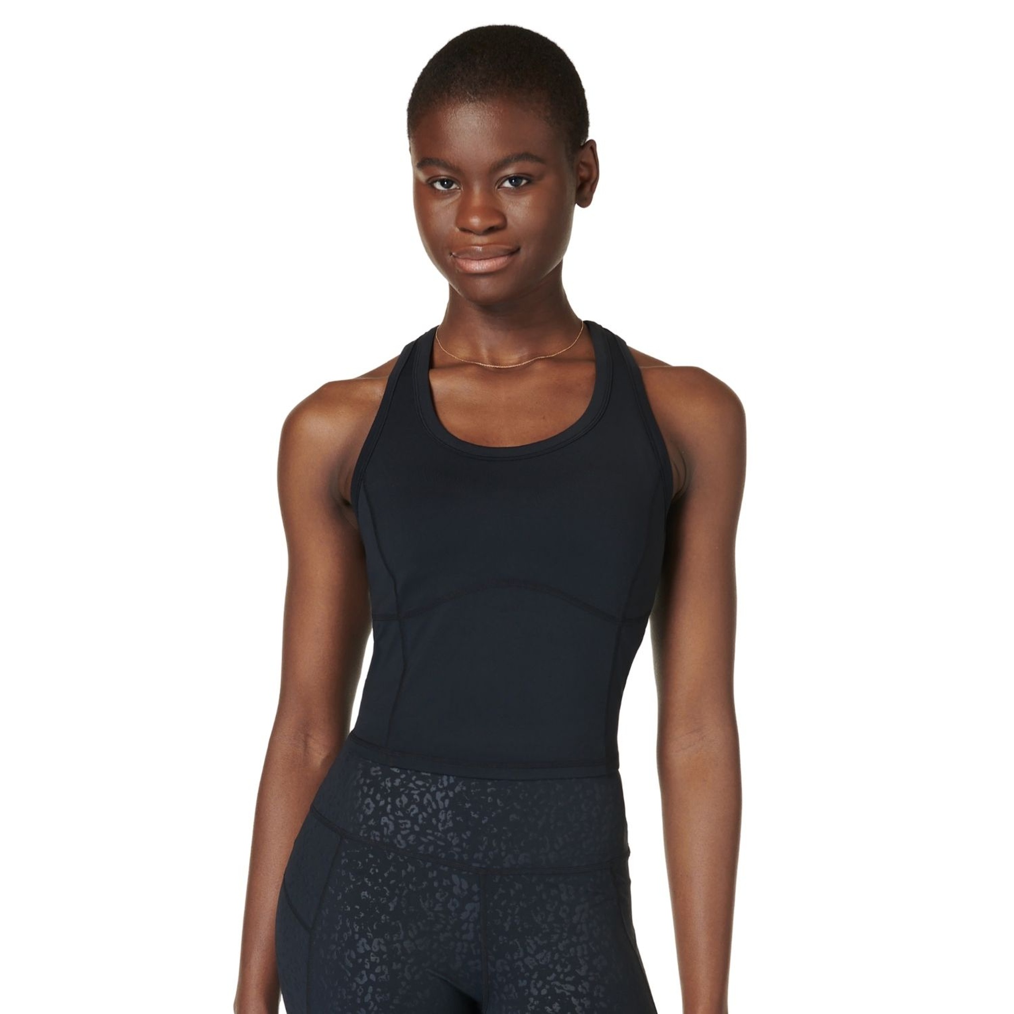 Sweaty Betty All Day Cropped Kadın Siyah Tank Top