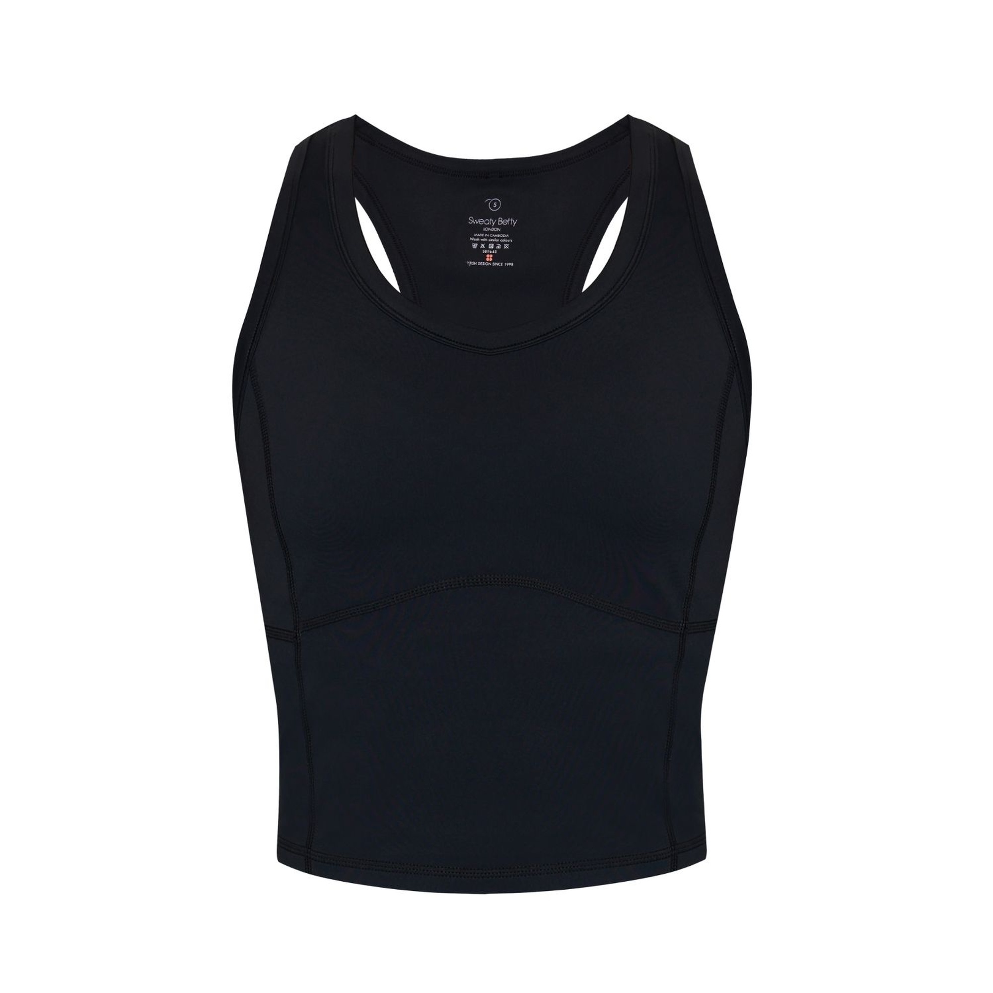 Sweaty Betty All Day Cropped Kadın Siyah Tank Top