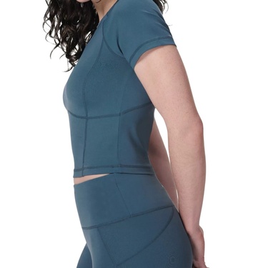  Sweaty Betty All Day Cropped Kadın Mavi Tişört