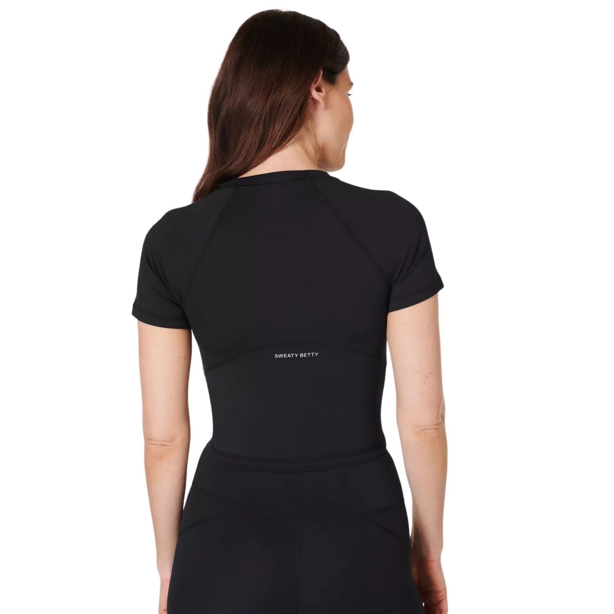 Sweaty Betty All Day Cropped T-shirt Kadın Siyah Şort