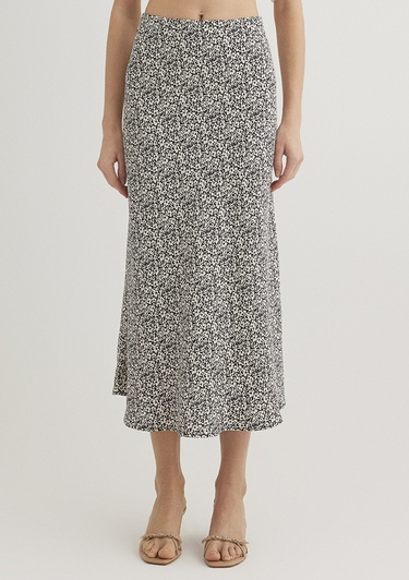  Mavi Baskılı Midi Etek 1310583-89851