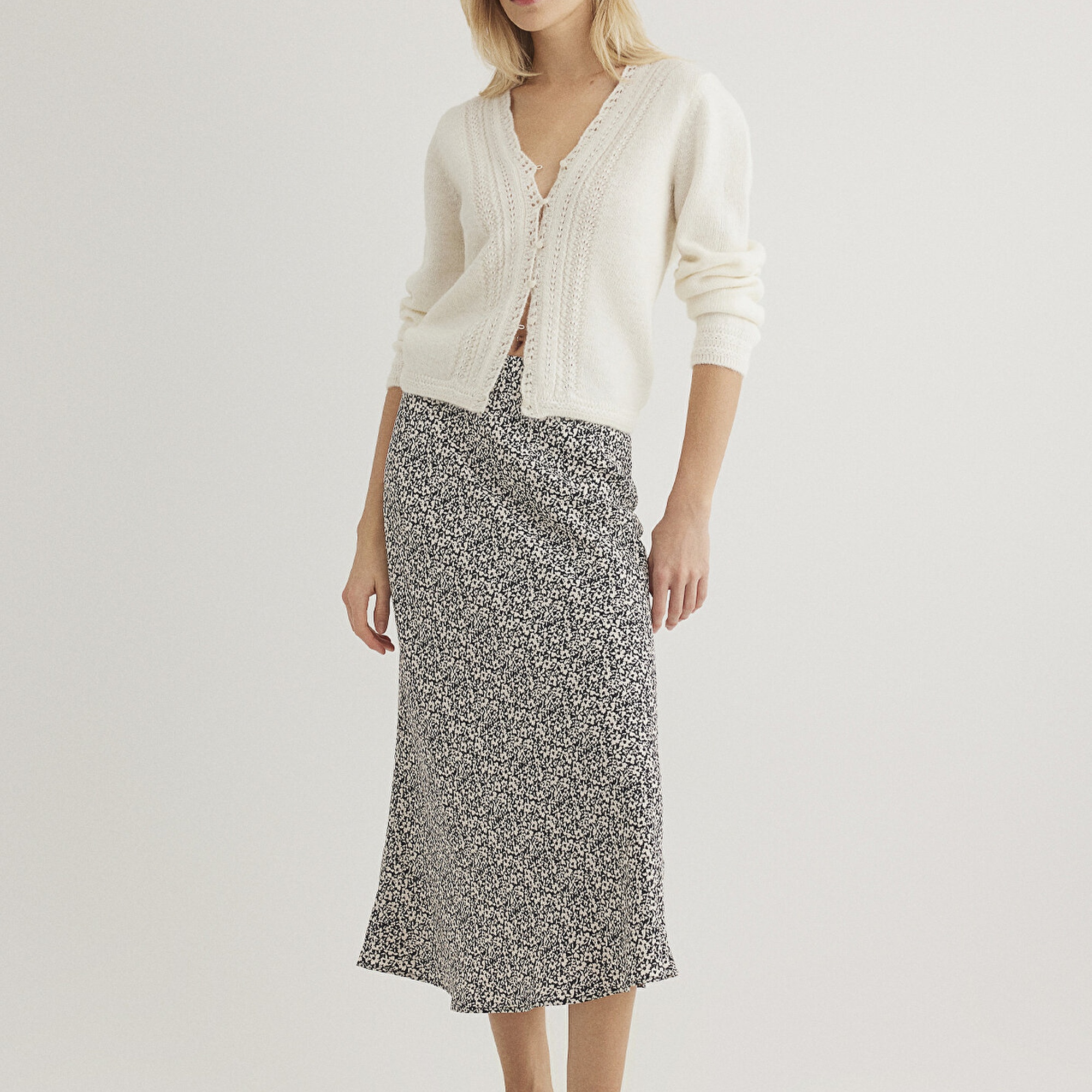 Mavi Baskılı Midi Etek 1310583-89851