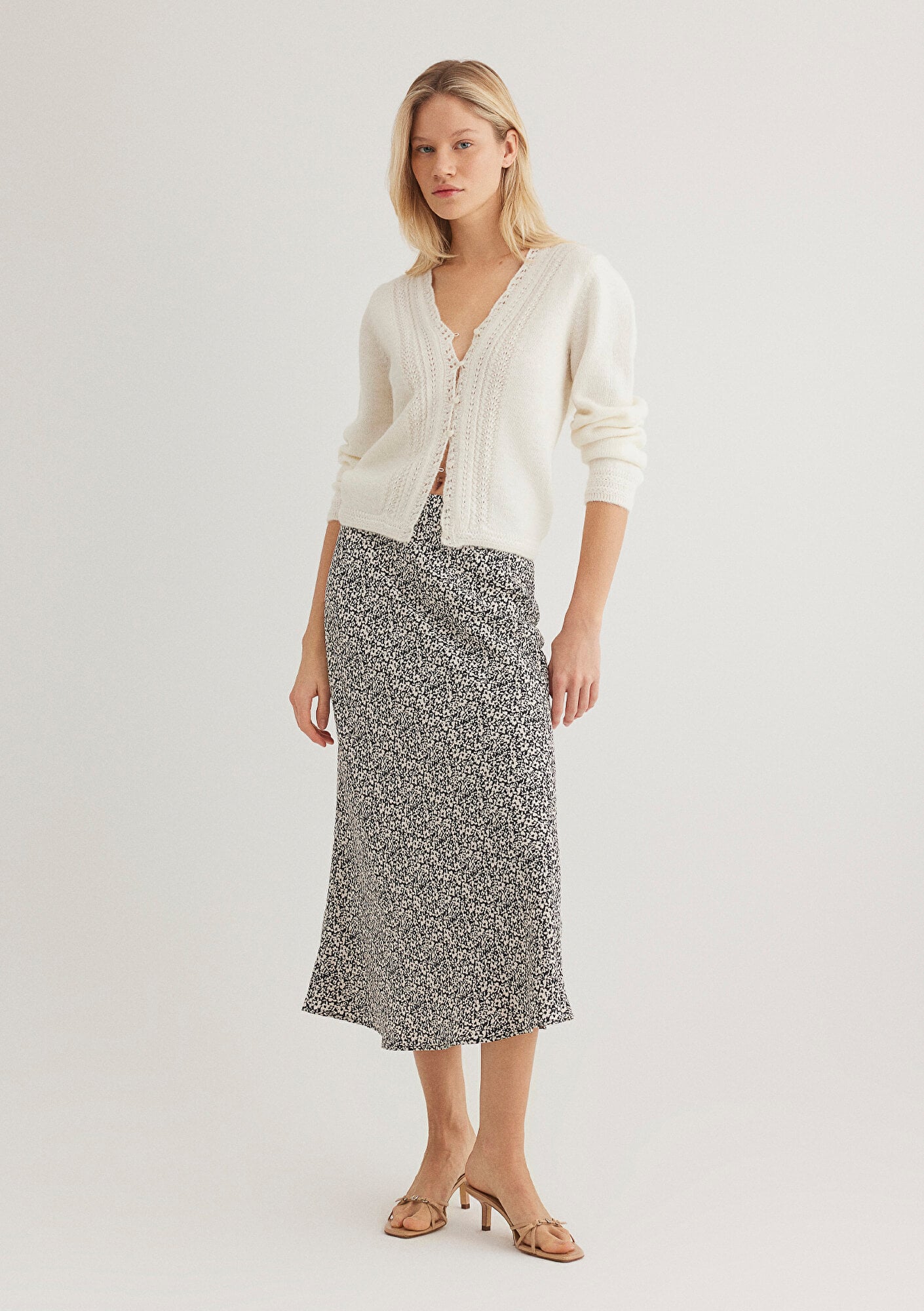  Mavi Baskılı Midi Etek 1310583-89851