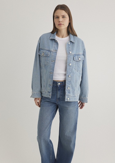  Mavi Luna 90lar Açık Mavi Jean Ceket 1110177-89165