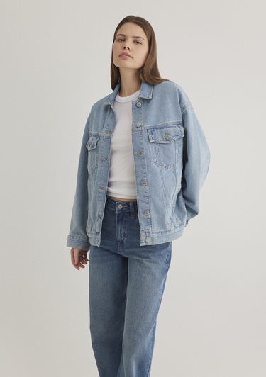  Mavi Luna 90lar Açık Mavi Jean Ceket 1110177-89165