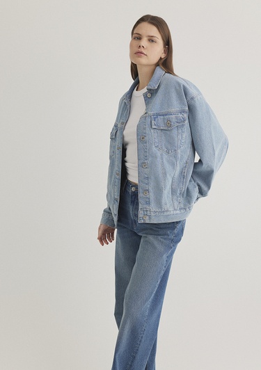  Mavi Luna 90lar Açık Mavi Jean Ceket 1110177-89165