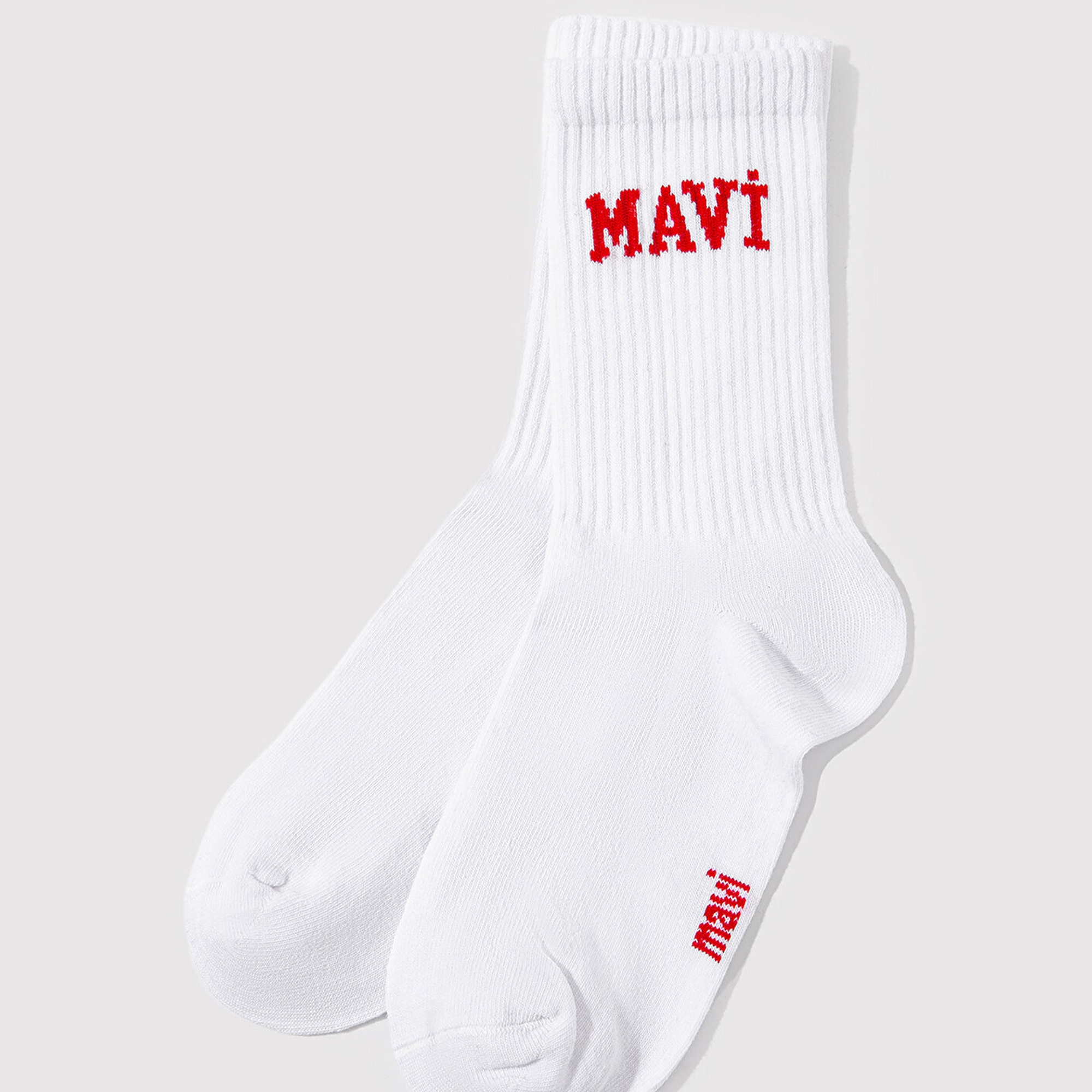 Mavi Mavi Logo Detaylı Beyaz Soket Çorap 1912726-20454