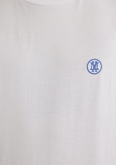  Mavi 2li Mavi Mühür Logo Nakışlı Erkek Tişört Loose Fit / Bol Rahat Kesim 0612545-620