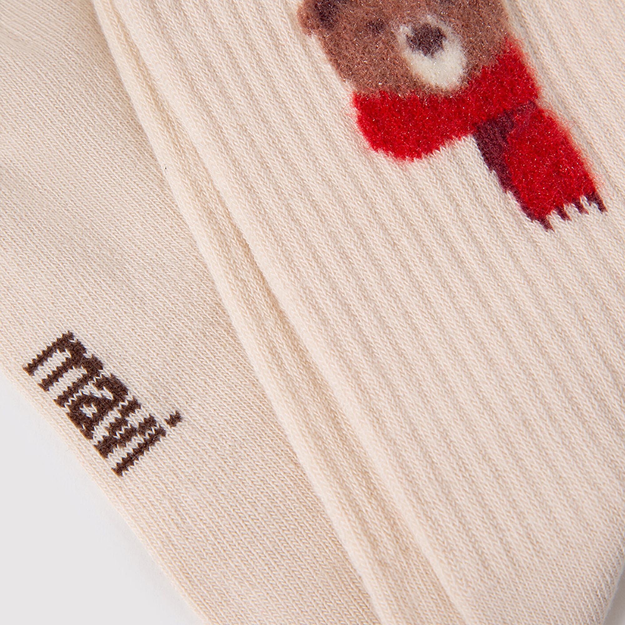 Mavi Ayı Baskılı Beyaz Soket Çorap 1912758-32324