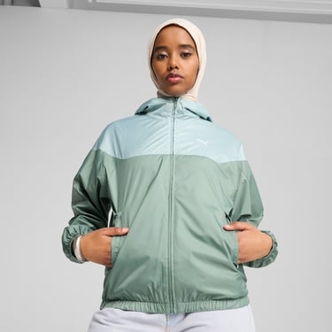  Puma Ess Relaxed Windbreaker Kadın Yeşil Yağmurluk