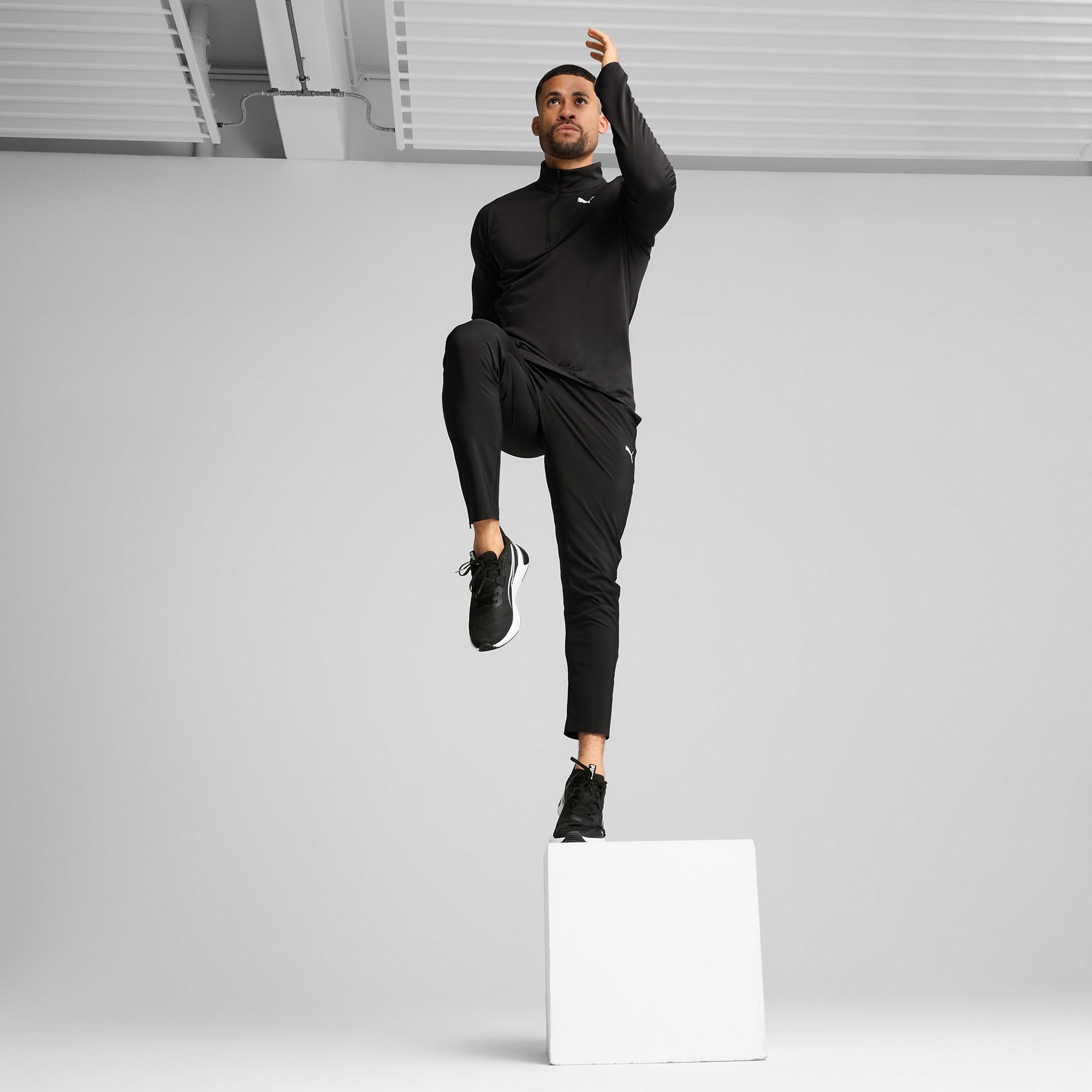 Puma Tad Tech Fabric Mix 1/4 Zip Erkek Siyah Sweatshirt