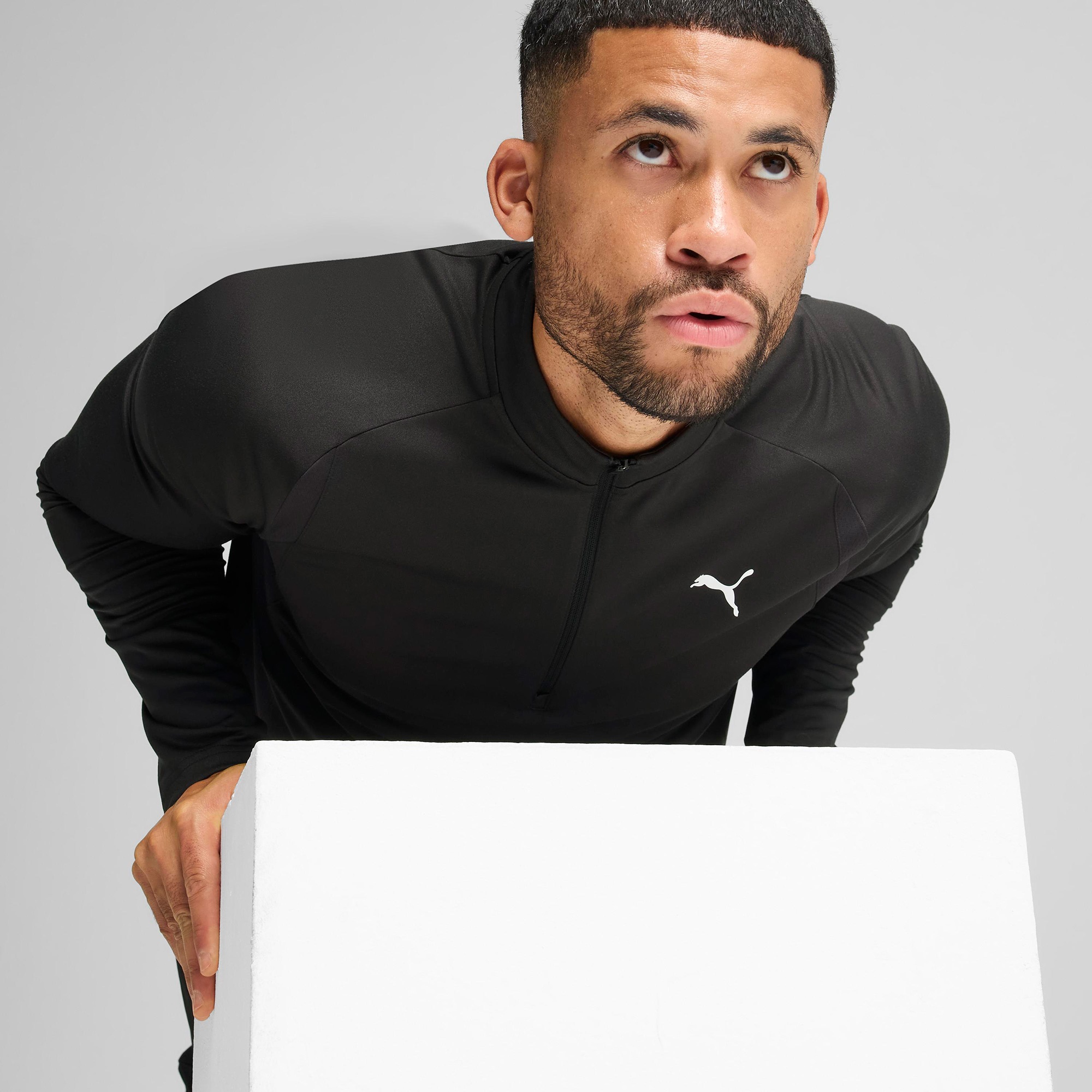 Puma Tad Tech Fabric Mix 1/4 Zip Erkek Siyah Sweatshirt