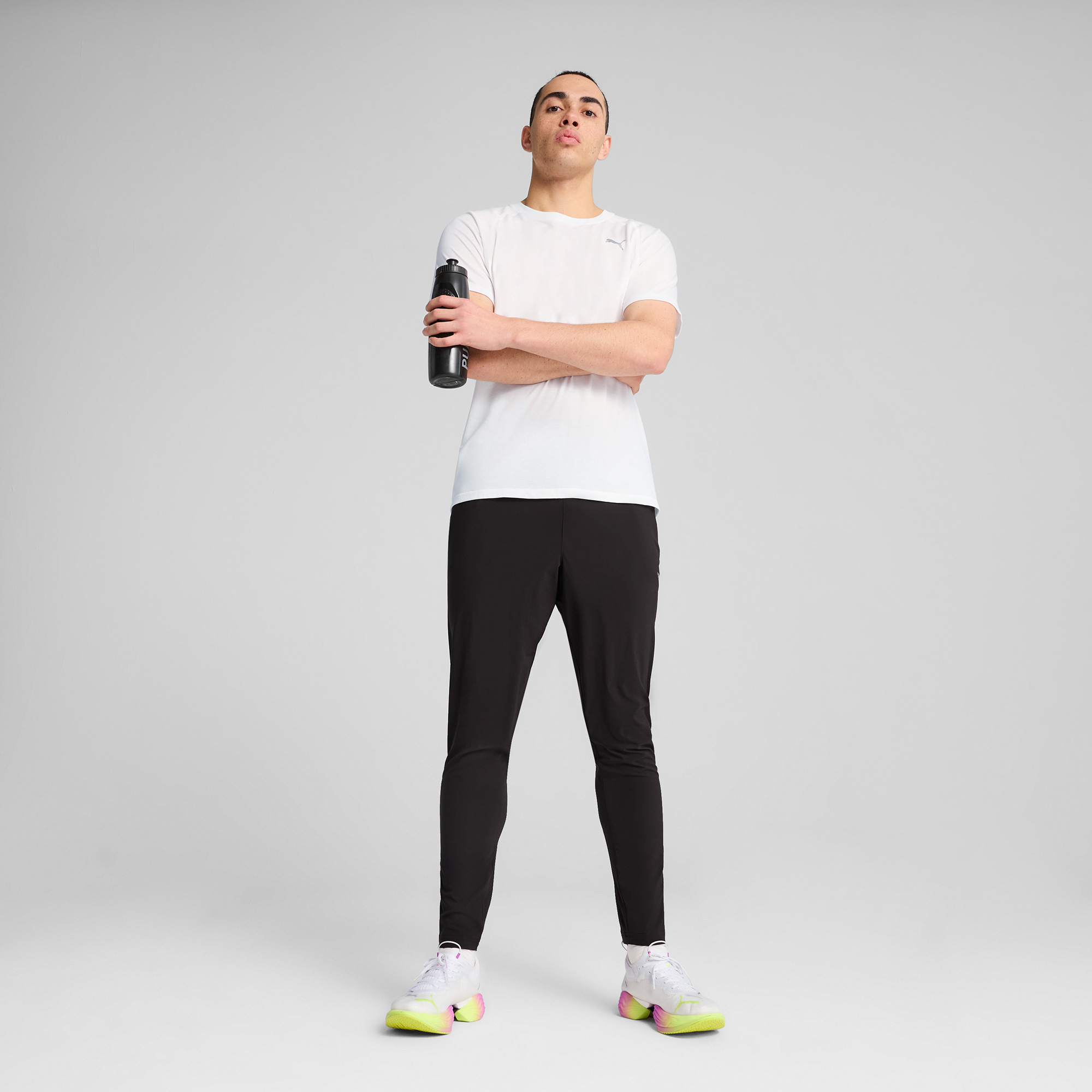  Puma Run Velocity Tri-Blend Erkek Beyaz T-Shirt