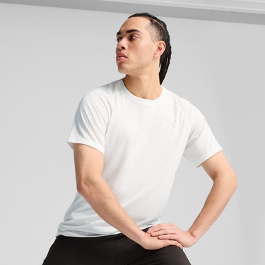  Puma Run Velocity Tri-Blend Erkek Beyaz T-Shirt