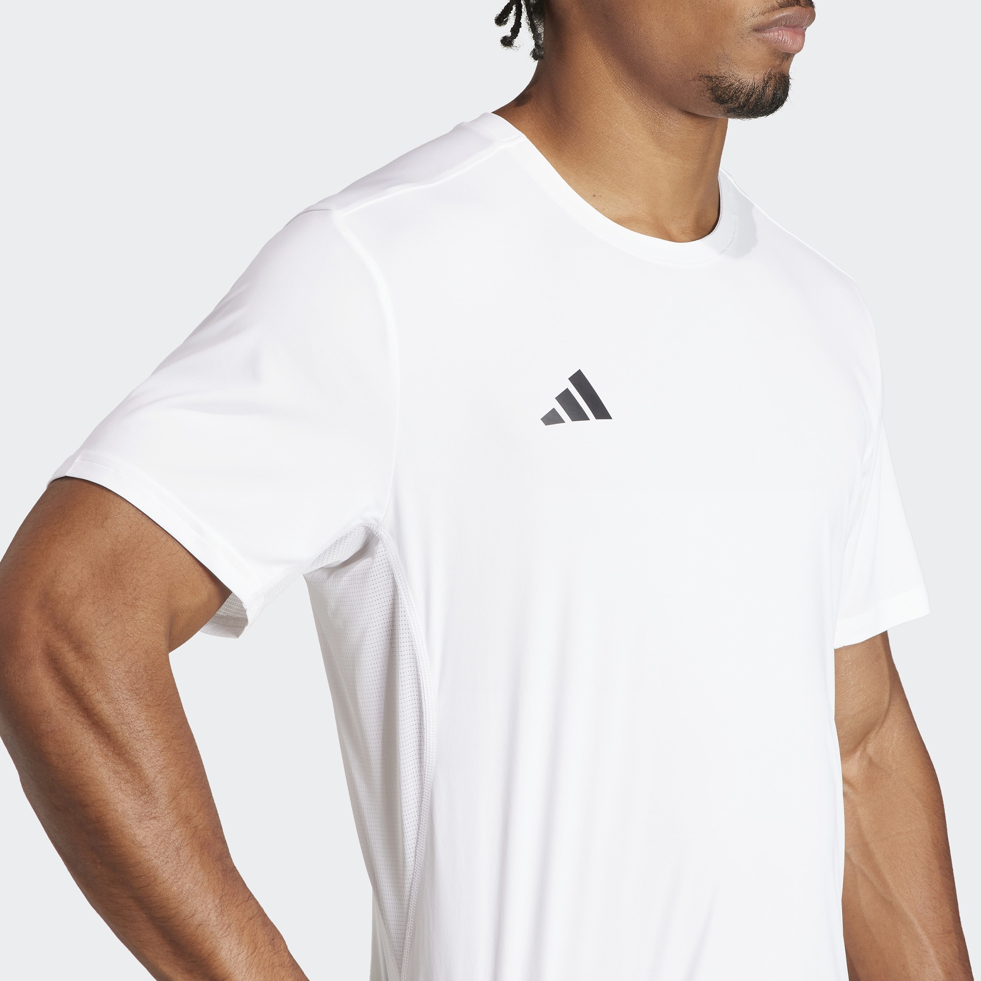 adidas Adizero Essentials Erkek Beyaz Koşu T-Shirt