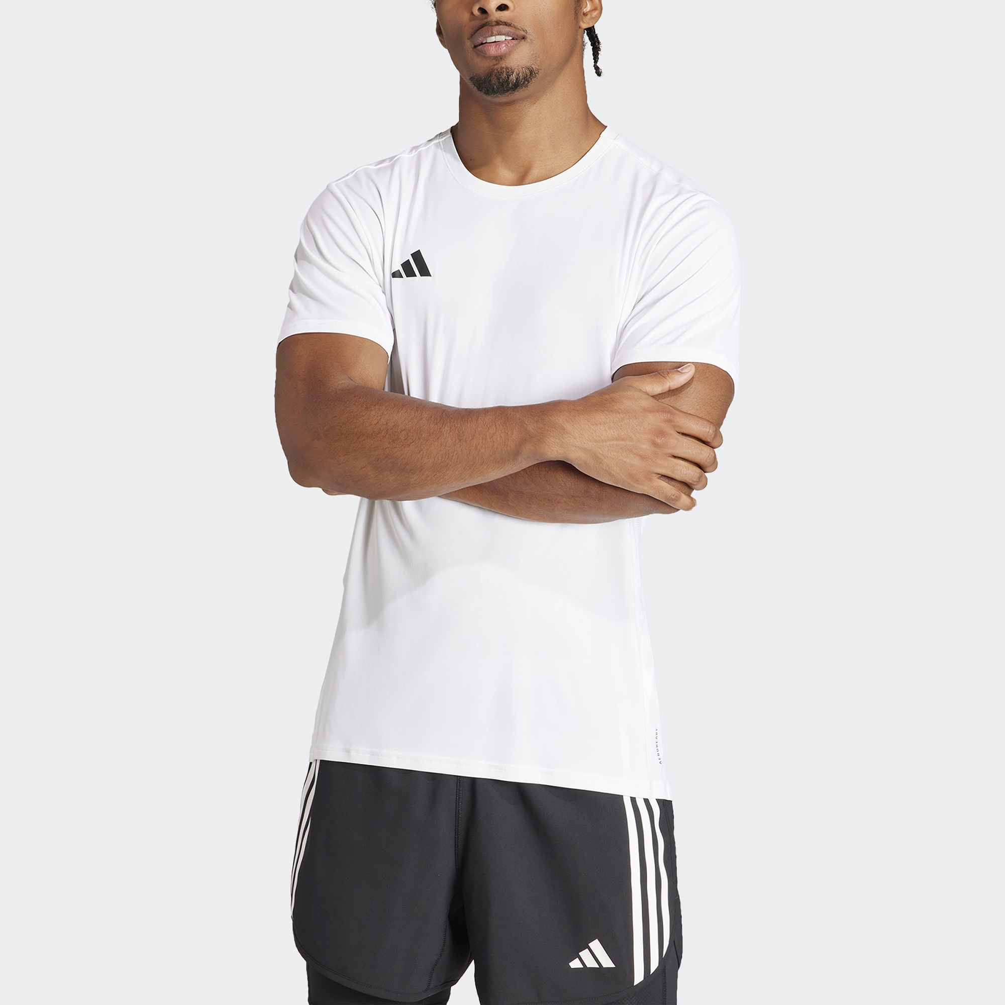 adidas Adizero Essentials Erkek Beyaz Koşu T-Shirt