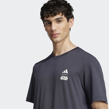  adidas X Star Wars The Mandalorian Regular Fit Back Graphic Erkek Gri T-Shirt