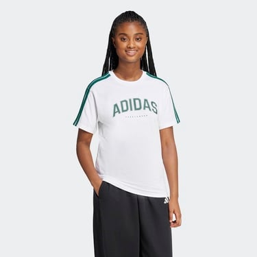  adidas Lounge Soft Side Graphic Kadın Beyaz T-Shirt