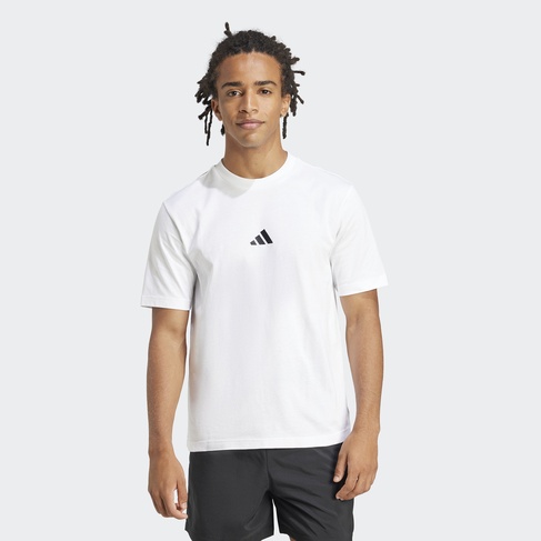  adidas Essentials Small Logo Single Erkek Beyaz T-Shirt