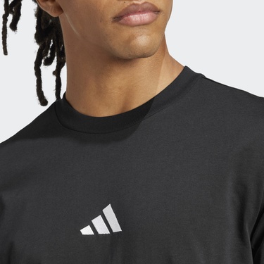  adidas Essentials Small Logo Single Erkek Siyah T-Shirt