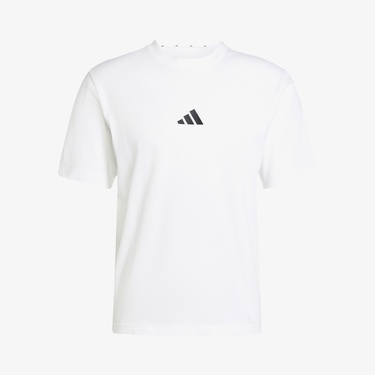  adidas Essentials Small Logo Single Erkek Beyaz T-Shirt