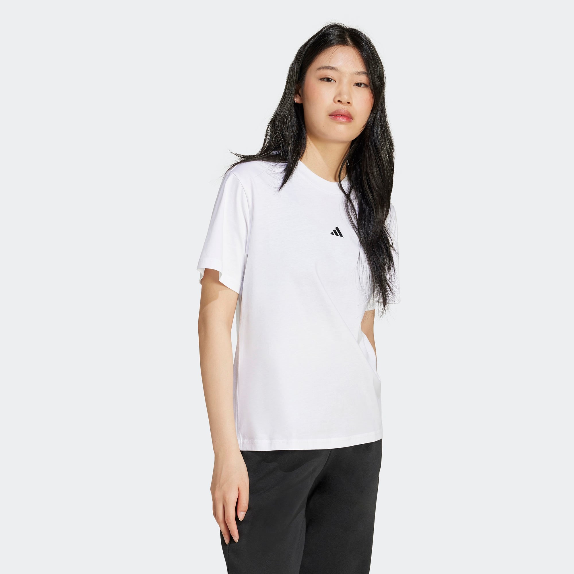 adidas Essentials Small Logo Cotton Kadın Beyaz T-Shirt