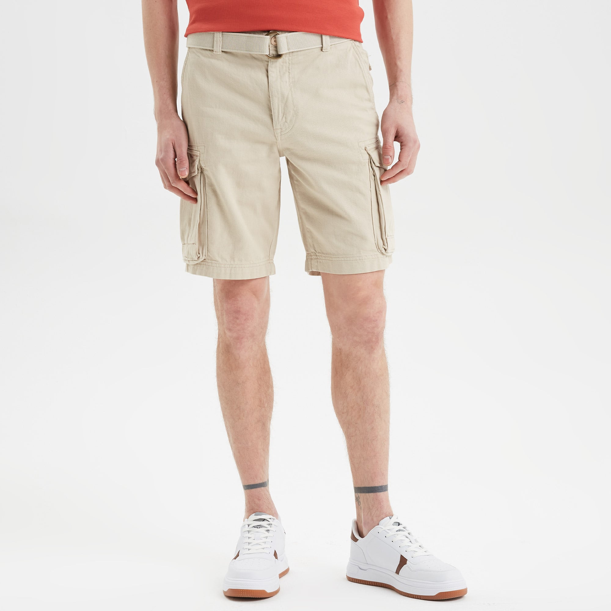  Nautica Erkek Krem Rengi Bermuda Şort