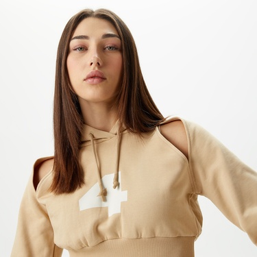  UNITED4 Kadın Krem Sweatshirt