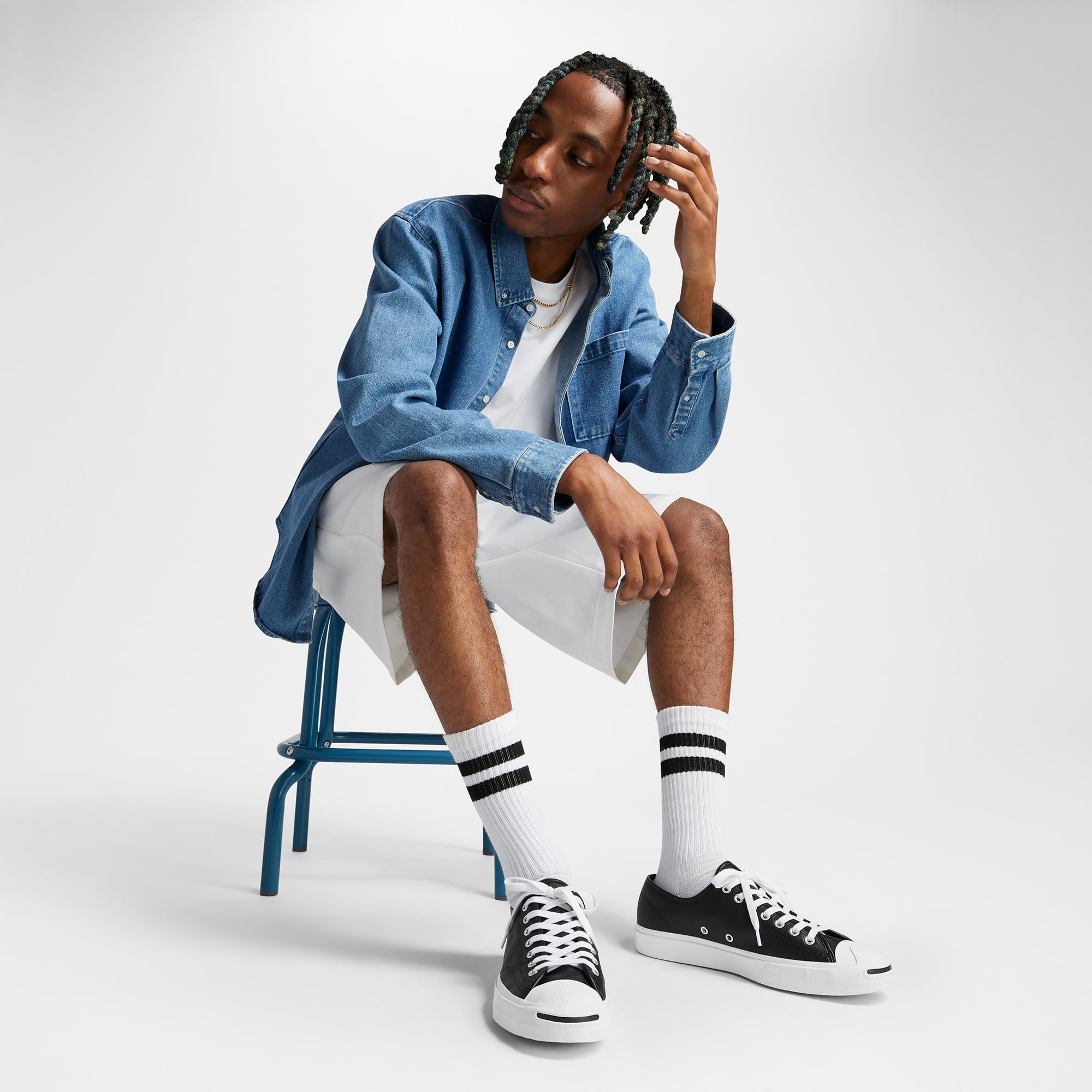 Converse Jack Purcell Unisex Siyah Deri Sneaker - Görsel 10