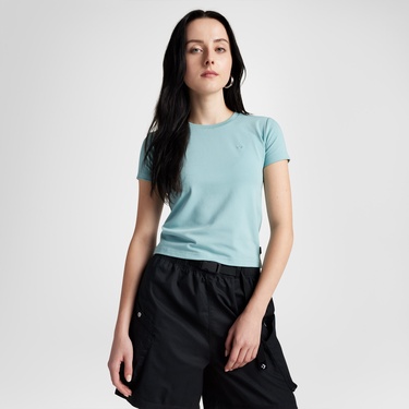  Converse Slim Fit Kadın Açık Mavi T-Shirt