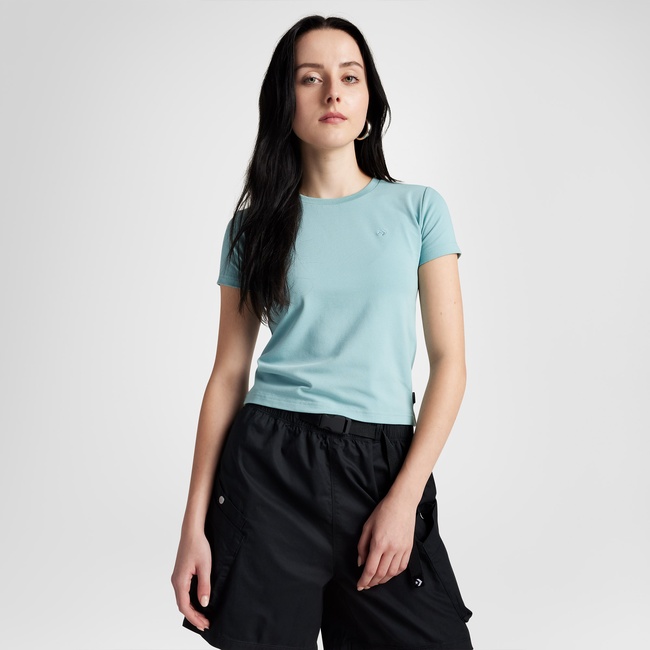  Converse Slim Fit Kadın Açık Mavi T-Shirt