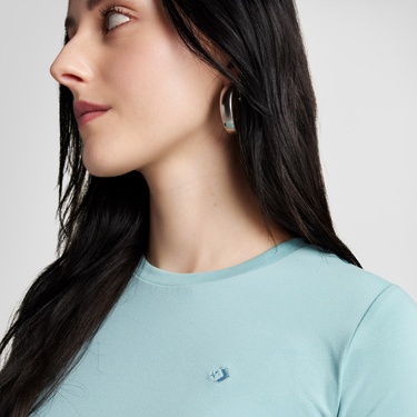  Converse Slim Fit Kadın Açık Mavi T-Shirt