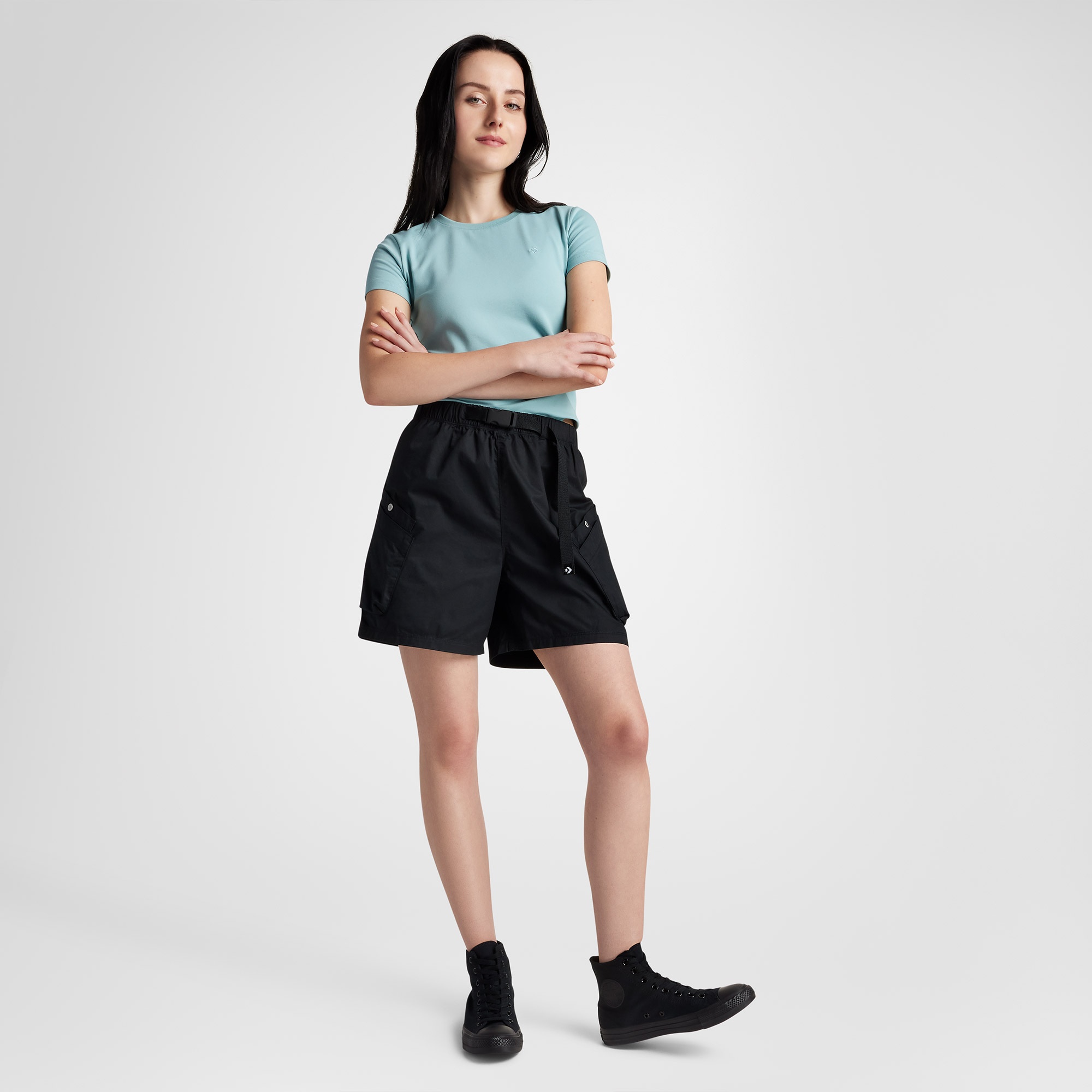 Converse Slim Fit Kadın Açık Mavi T-Shirt