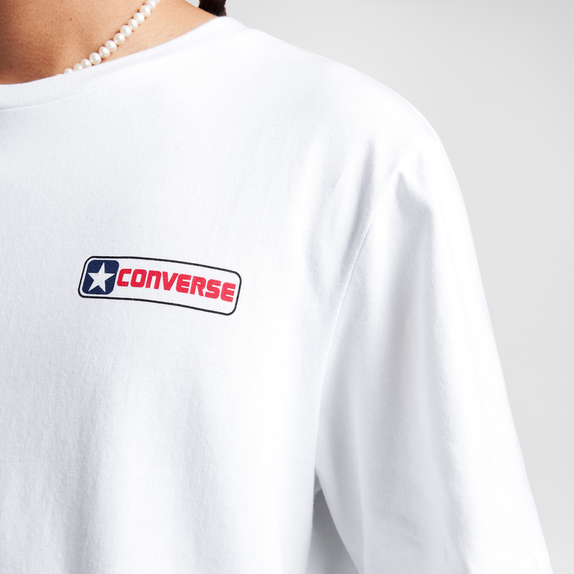 Converse Erkek Grafik Baskılı Beyaz T-Shirt