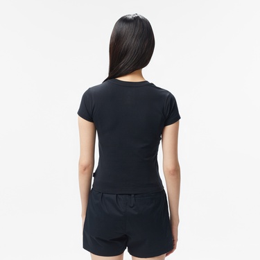  Converse Kadın Slim Fit Baskılı Siyah T-Shirt