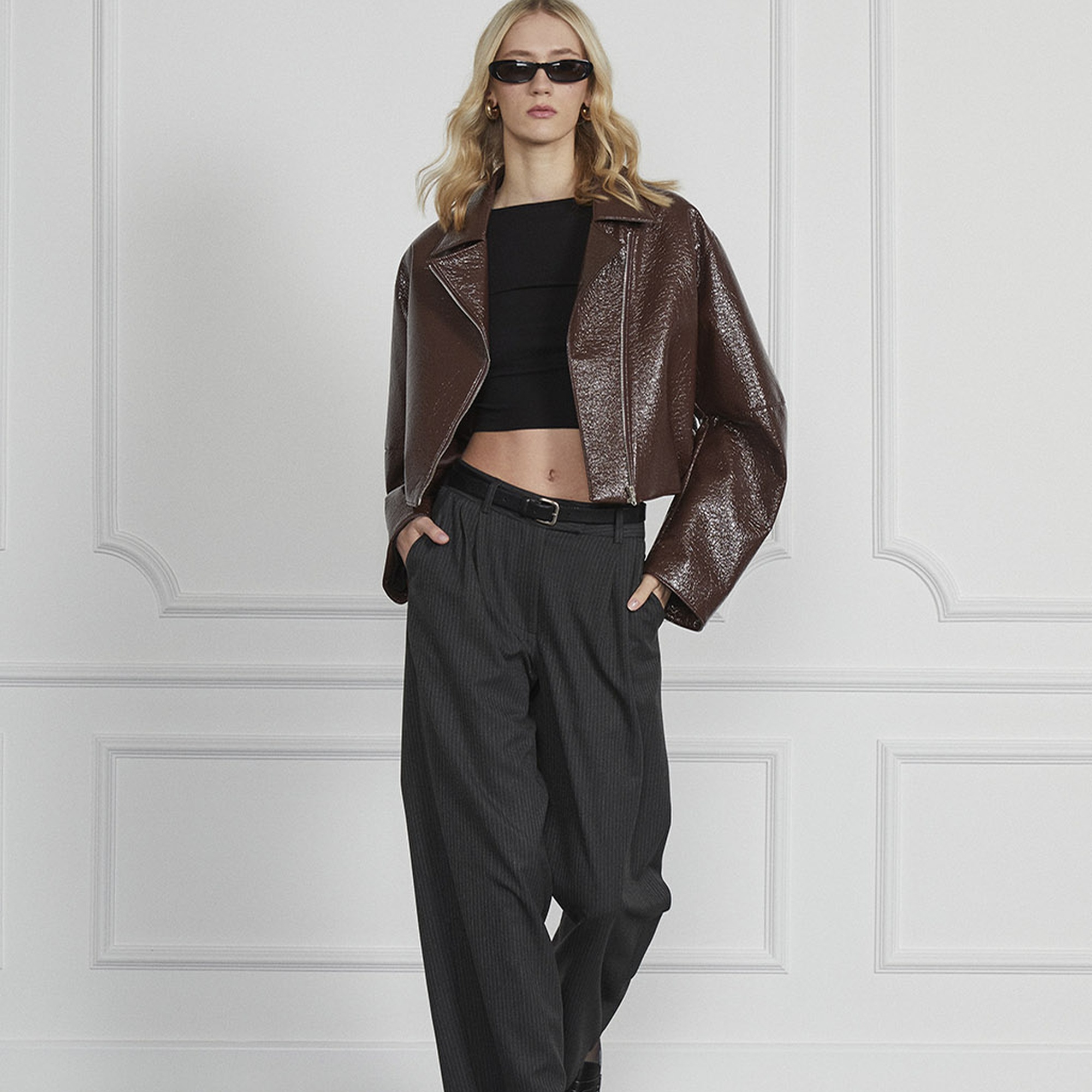 Çizgili Pileli Palazzo Pantolon