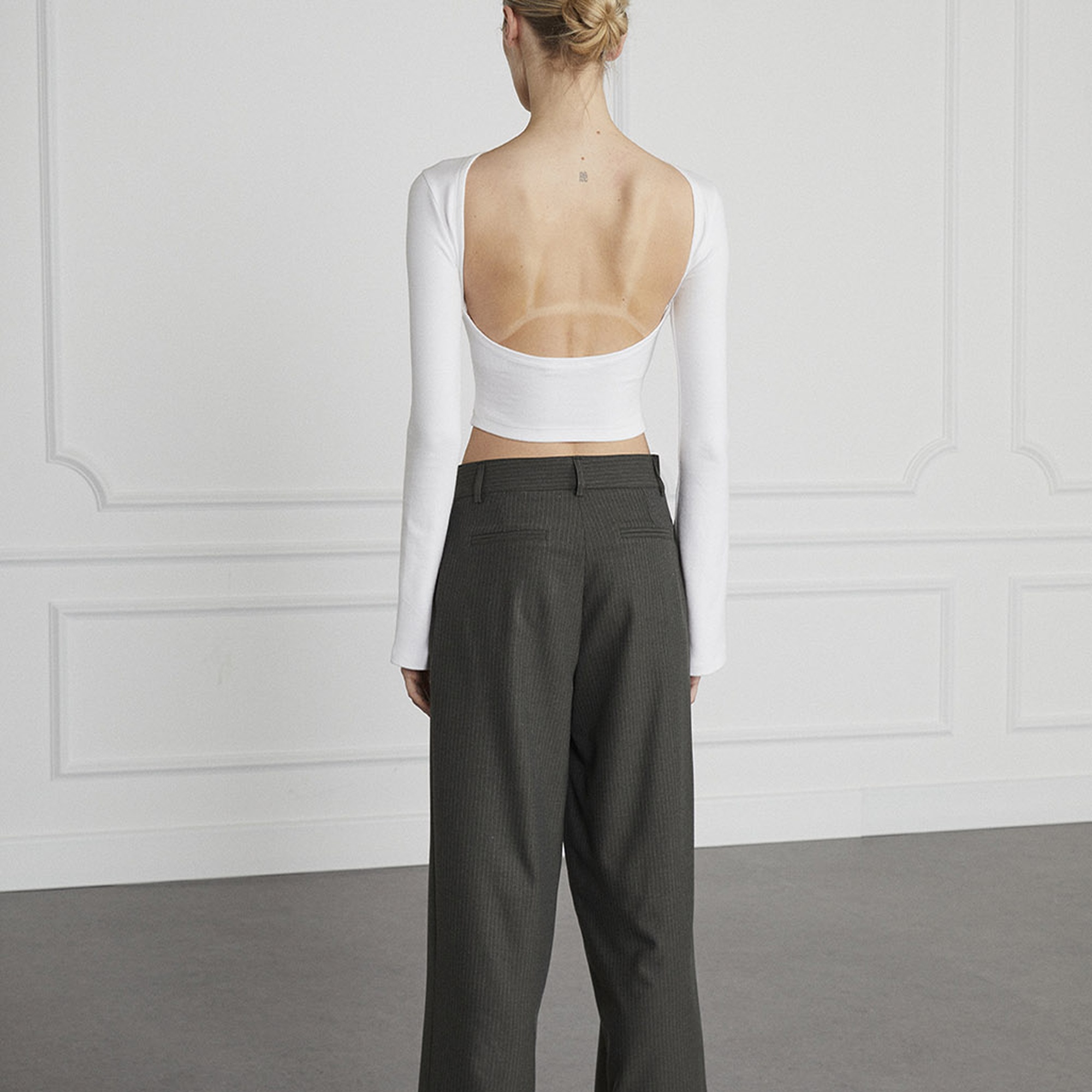 Çizgili Pileli Palazzo Pantolon