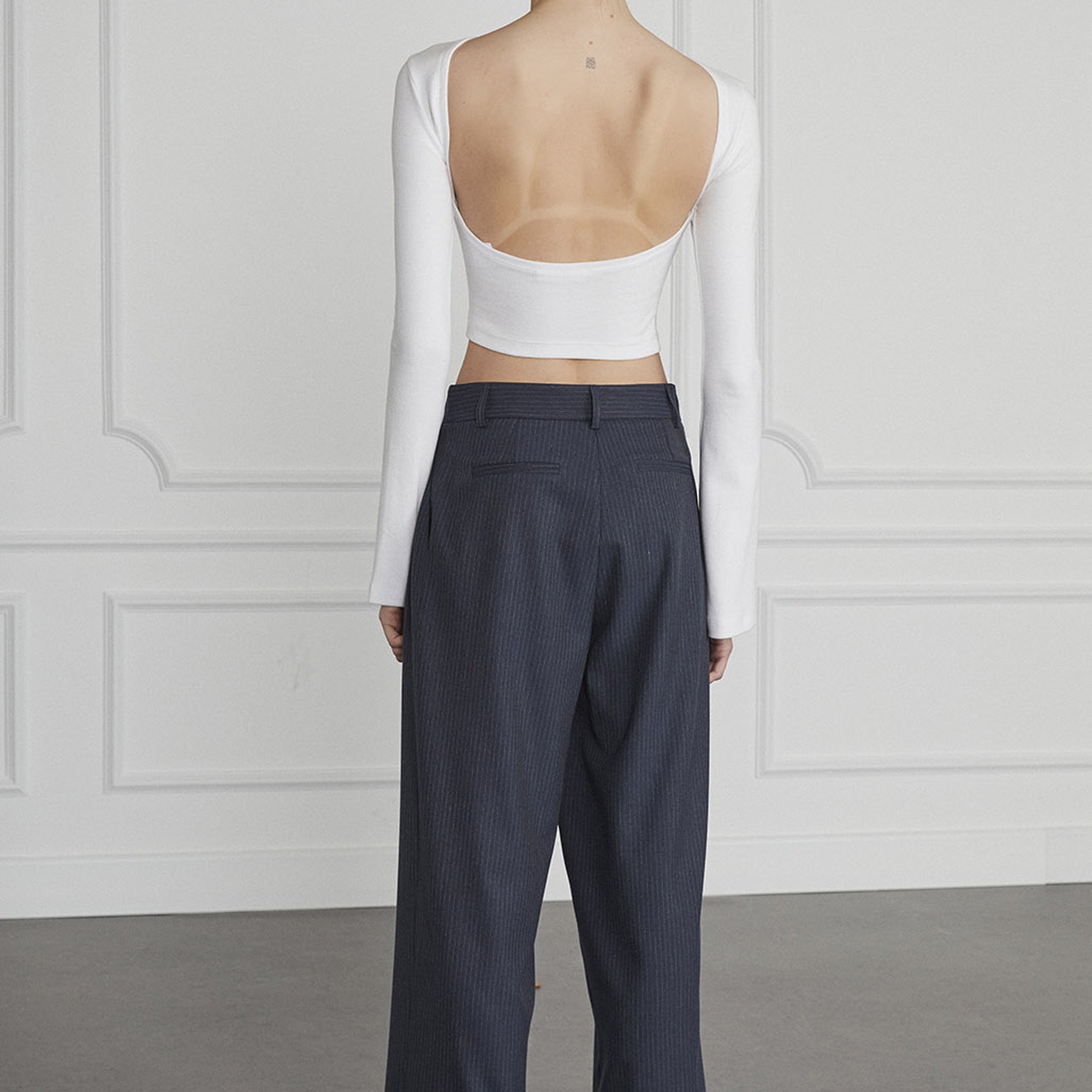 Çizgili Pileli Palazzo Pantolon