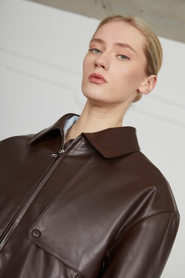  Fermuar Cepli Deri Ceket