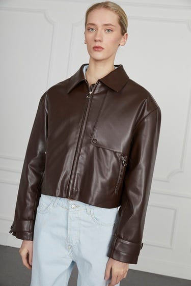  Fermuar Cepli Deri Ceket