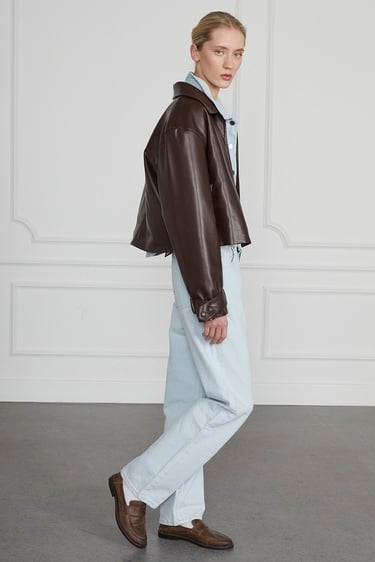  Fermuar Cepli Deri Ceket