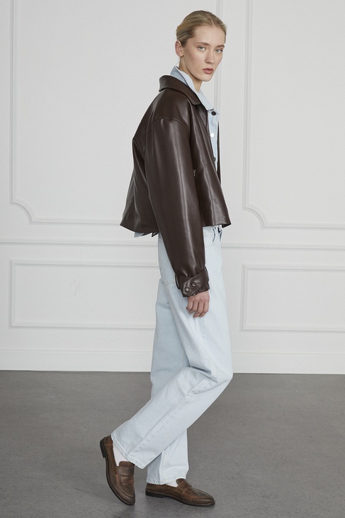  Fermuar Cepli Deri Ceket