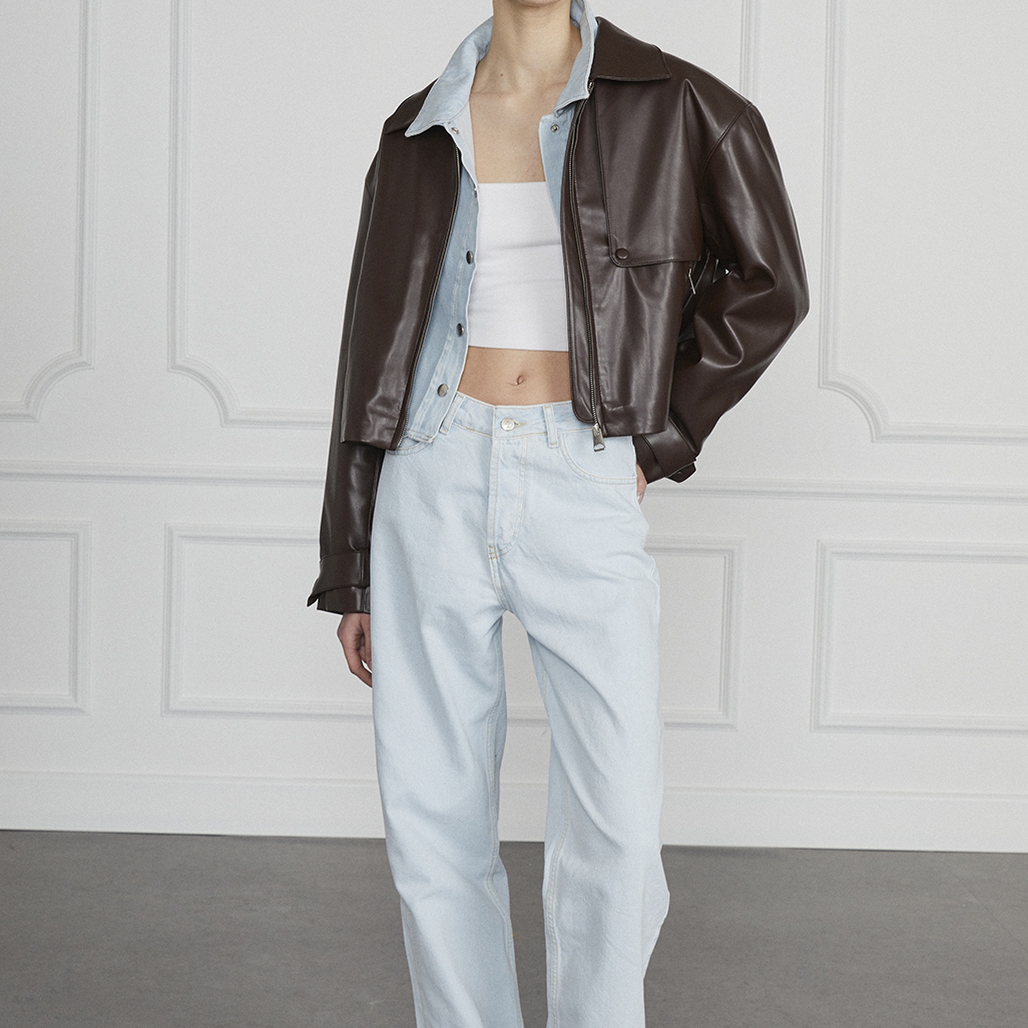 Fermuar Cepli Deri Ceket