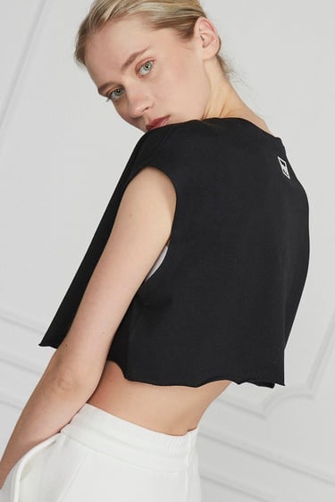  Baskılı Crop Tshirt