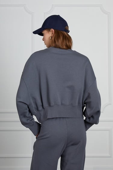  Yıkamalı Basıc Sweat