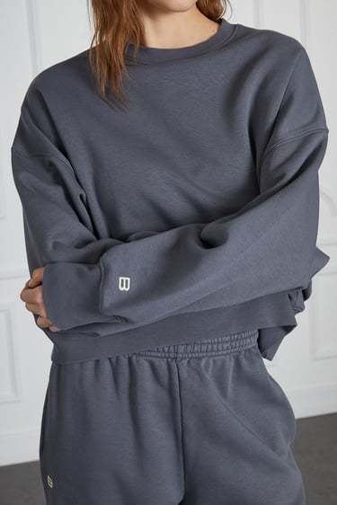  Yıkamalı Basıc Sweat