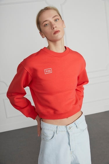  Basic Crop Sweatshirt